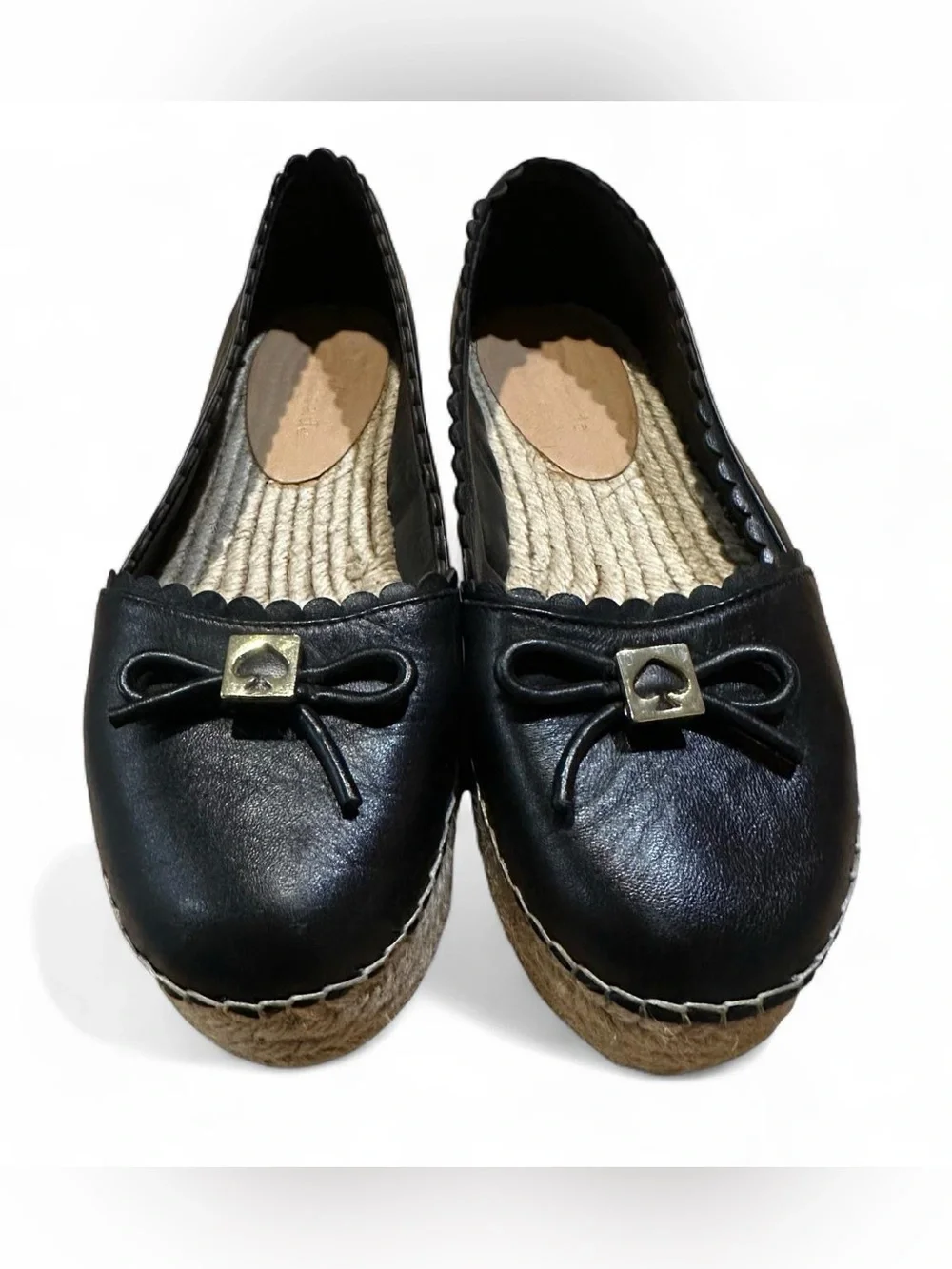 Kate Spade Leather Espadrille Black Size 6.5